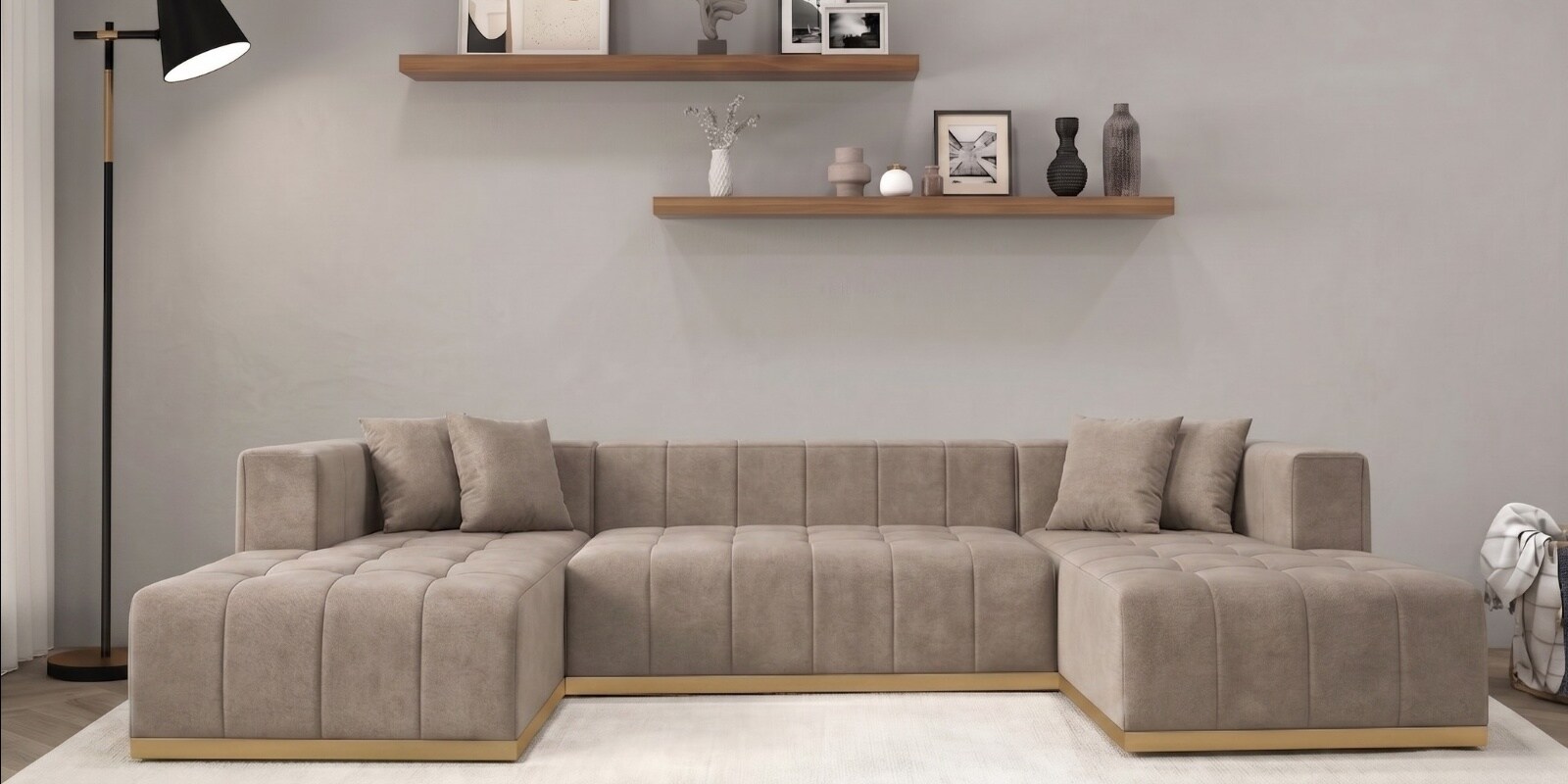 Avalon Signature Corner Sofa In Beige Color