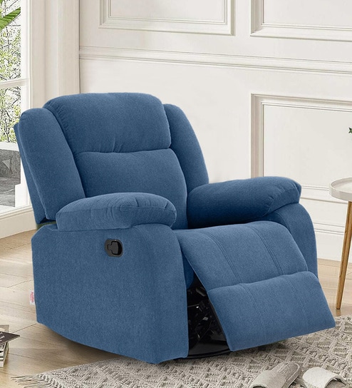 Buy Avalon Fabric Manual 1 Seater Rocker Recliner In Twilight Blue