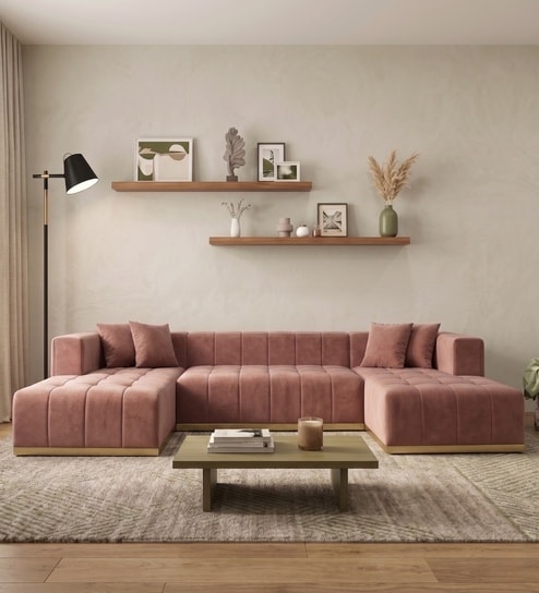 Avalon Signature Corner Sofa In Blush Pink Color