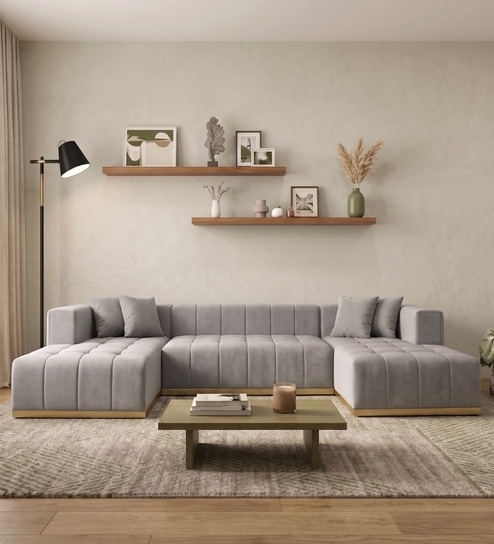 Avalon Signature Corner Sofa In Light Grey Color