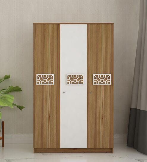 Avant 3 Door Wardrobe in Lyon Teak & White Finish