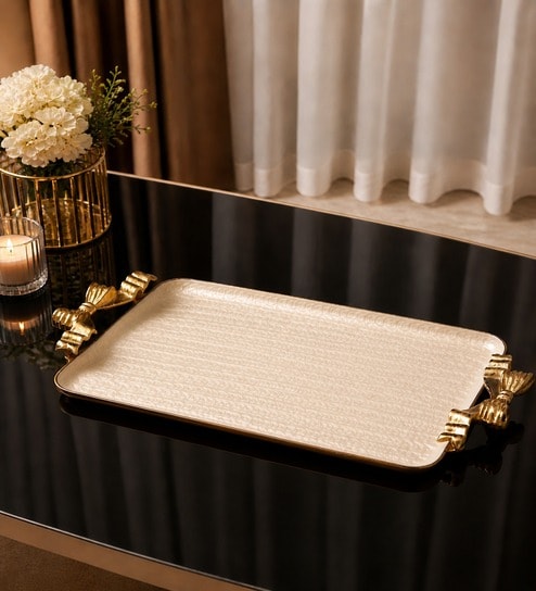 Ivory Aluminium Avelion Ivory Pearl Small Tray-image-20