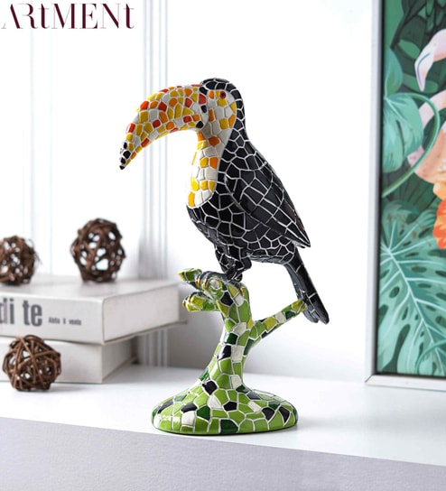 Avian Mosaic Melody Toucan Art Decor Showpiece