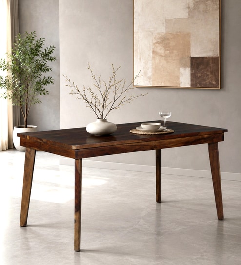 Avian Sheesham Wood 6 Seater Dining Table in Provincial Teak Finish