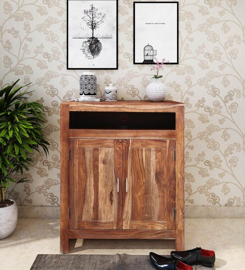 Buy Avian Solid Wood Shoe Cabinet In Rustic Teak Finish By Woodsworth Online Contemporary Shoe Cabinets Shoe Racks Furniture Pepperfry Product