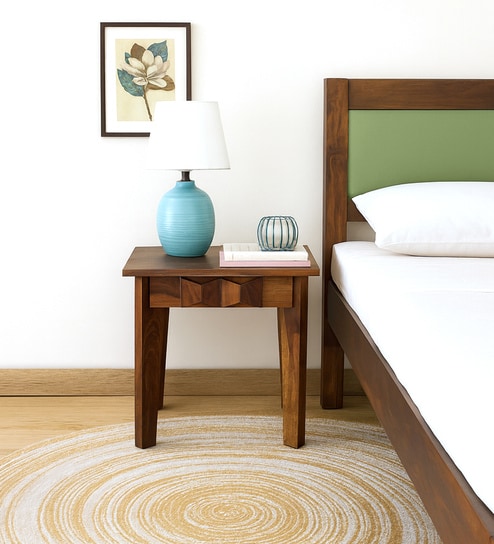 Avilys Sheesham Wood Bedside Table In Provincial Teak Finish