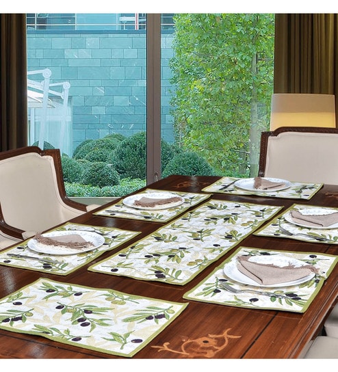 Buy Avira Home Vineyard Multicolour Cotton Polyester Table