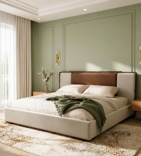 Avo Upholstered King Size Bed In Honey Gold Finish In Honey Gold Finish With Hydraulic Storage
