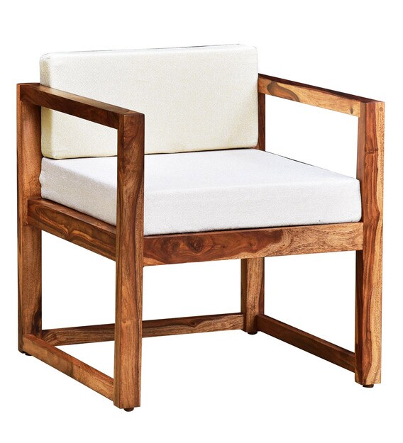 Buy Avian Solid Wood Armchair in Rustic Teak Finish by Woodsworth