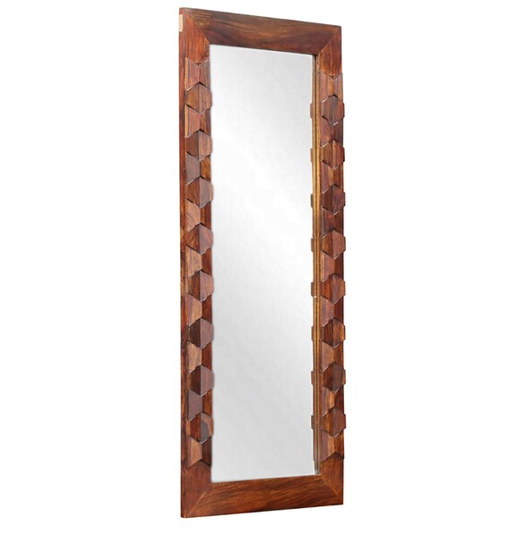 Buy Solid Wood Full Length Mirror in Brown colour Woodsworth By Pepperfry Online Full Length