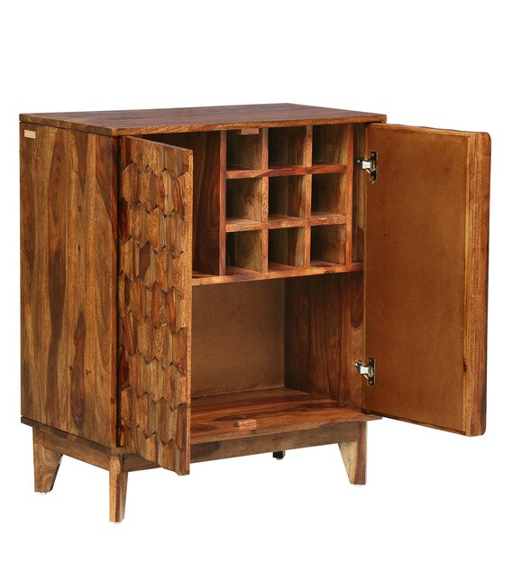 Buy Avilys Solid Wood Bar in Rustic Teak Finish Woodsworth By
