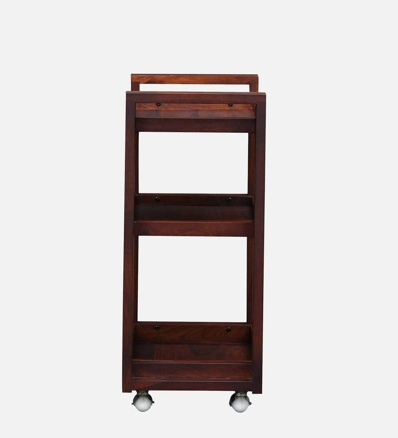 Buy Avian Sheesham Wood Bar Trolley in Honey Oak Finish Online Bar
