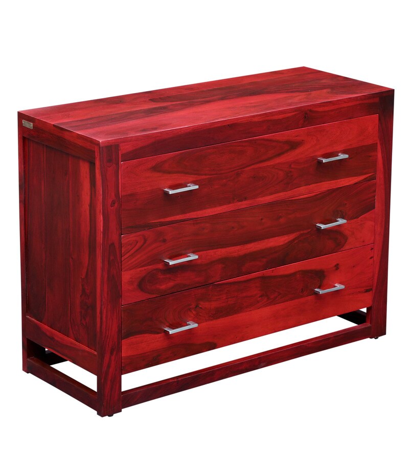 Buy Avian Solid Wood Chest Of Drawers In Spicy Red Finish By Woodsworth