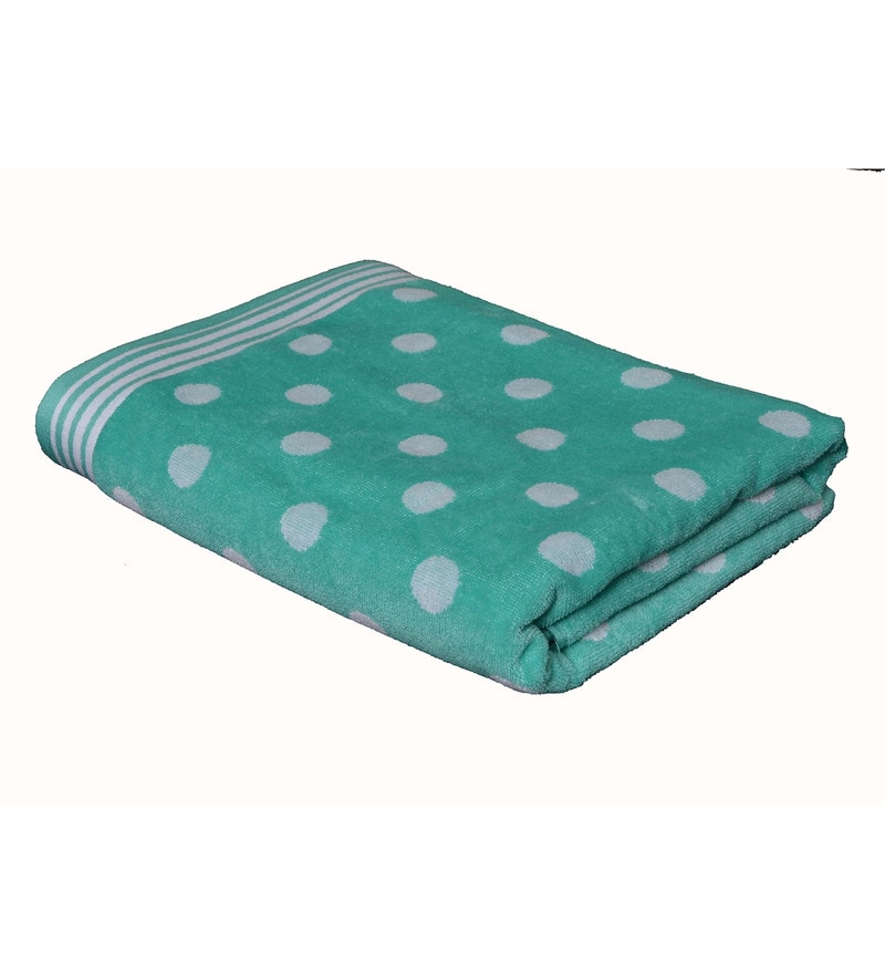 blue polka dot bath towels