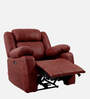 Avalon Fabric 1 Seater Motorized Recliner with USB Port in Crimson Red Colour