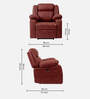 Avalon Fabric 1 Seater Motorized Recliner with USB Port in Crimson Red Colour
