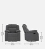 Avalon Fabric Manual 1 Seater Rocker Recliner In Graphite Grey Colour With Swivel