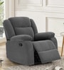 Avalon Fabric Manual 1 Seater Rocker Recliner In Graphite Grey Colour With Swivel