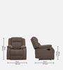Avalon Fabric Manual 1 Seater Recliner In Saddle Brown Colour