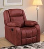 Avalon RRR Fabric 1 Seater Manual Recliner In Crimson Red Colour With Rocker & Swivel