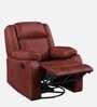 Avalon RRR Fabric 1 Seater Manual Recliner In Crimson Red Colour With Rocker & Swivel