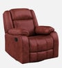 Avalon RRR Fabric 1 Seater Manual Recliner In Crimson Red Colour With Rocker & Swivel