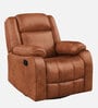 Avalon RRR Fabric 1 Seater Manual Recliner In Desert Orange Colour With Rocker & Swivel