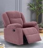 Avalon RRR Fabric 1 Seater Manual Recliner In Dusky Pink Colour With Rocker & Swivel