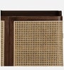 Avana Rattan Mesh Shoe Rack In Walnut Finish