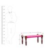 Avapana Solid Wood Bench with Jute Weaving in Pink Colour
