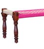 Avapana Solid Wood Bench with Jute Weaving in Pink Colour