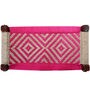 Avapana Solid Wood Bench with Jute Weaving in Pink Colour