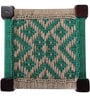 Avapana Sheesham Wood Foot Stool With Jute Weaving In Green Colour