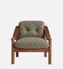 Aveeron Wood Lounge Chair In Green Colour