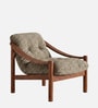 Aveeron Wood Lounge Chair In Green Colour