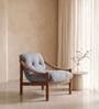 Aveeron Wood Lounge Chair In Slate Blue Colour