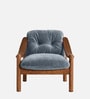 Aveeron Wood Lounge Chair In Slate Blue Colour