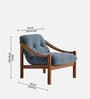 Aveeron Wood Lounge Chair In Slate Blue Colour