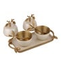 Gold Aluminium Avelion Ivory Pearl Apple Set Set Of Storage Box