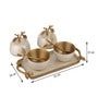 Gold Aluminium Avelion Ivory Pearl Apple Set Set Of Storage Box