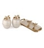 Gold Aluminium Avelion Ivory Pearl Apple Set Set Of Storage Box