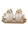Gold Aluminium Avelion Ivory Pearl Apple Set Set Of Storage Box