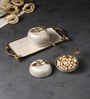 Gold Aluminium Avelion Ivory Pearl Apple Set Set Of Storage Box