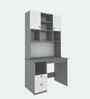 Avenly  Hutch Desk In Grey and Frosty White Finish