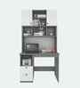 Avenly  Hutch Desk In Grey and Frosty White Finish