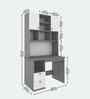 Avenly  Hutch Desk In Grey and Frosty White Finish