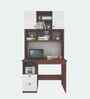 Avenly  Hutch Desk In Walnut and Frosty White Finish