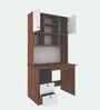 Avenly  Hutch Desk In Walnut and Frosty White Finish