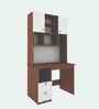 Avenly  Hutch Desk In Walnut and Frosty White Finish