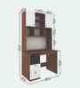 Avenly  Hutch Desk In Walnut and Frosty White Finish